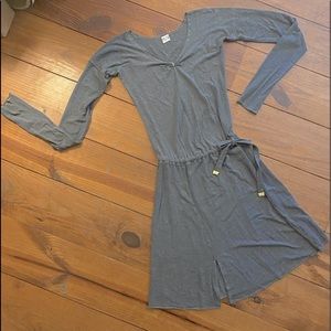 M.R.S. Basics: Unique Grey Raw Hem Long Sleeve Dress/Tunic